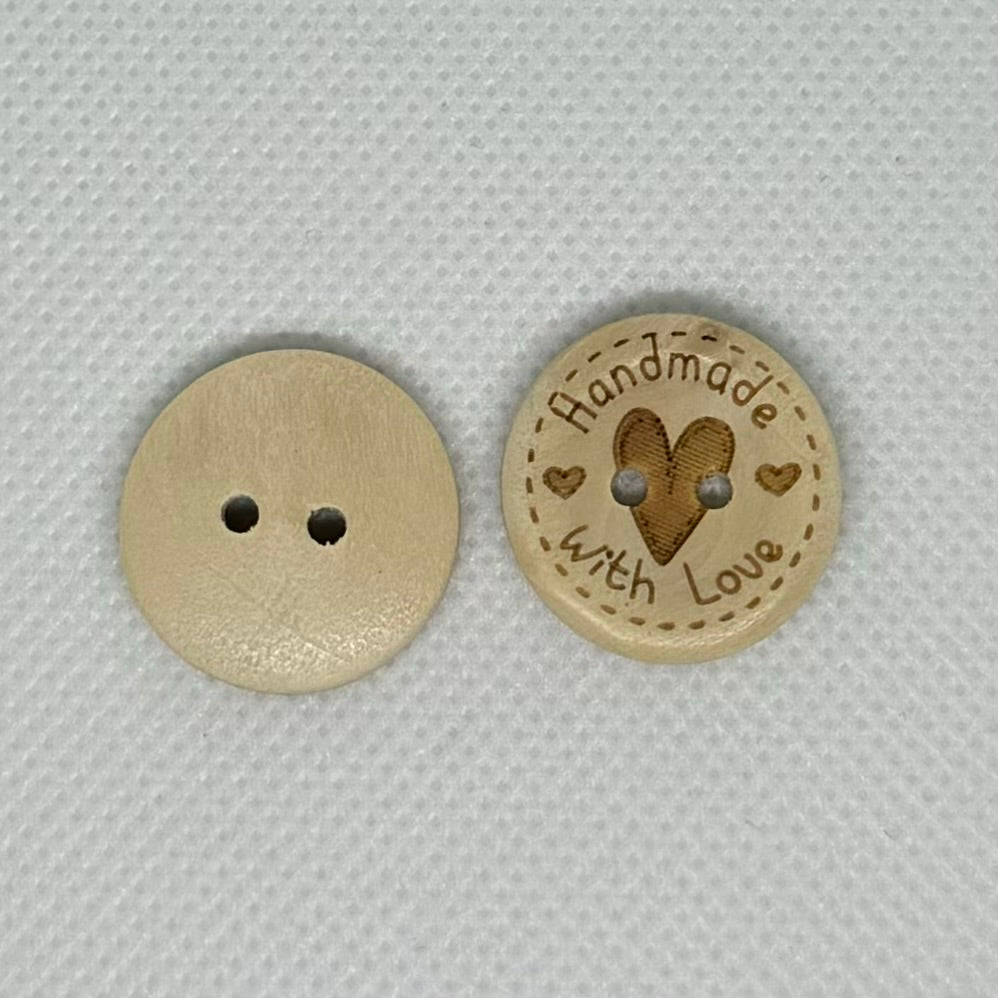 Lyse treknapper handmade med 2 hull