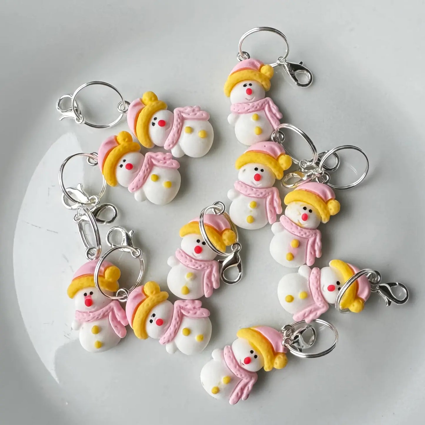 Maskemarkør med snømann og blank ring