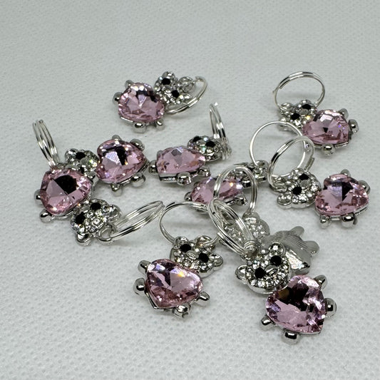 Maskemarkør - Bamse rinestones - sølvfarget