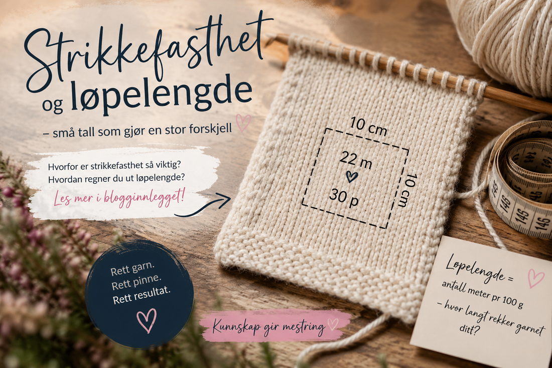 Hvordan endre garntyper? - Litt om Strikkefasthet og Løpelengde