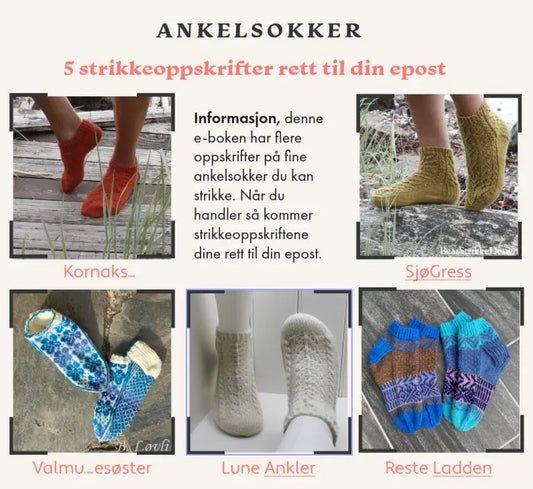 E-bok med 5 strikkeoppskrifter