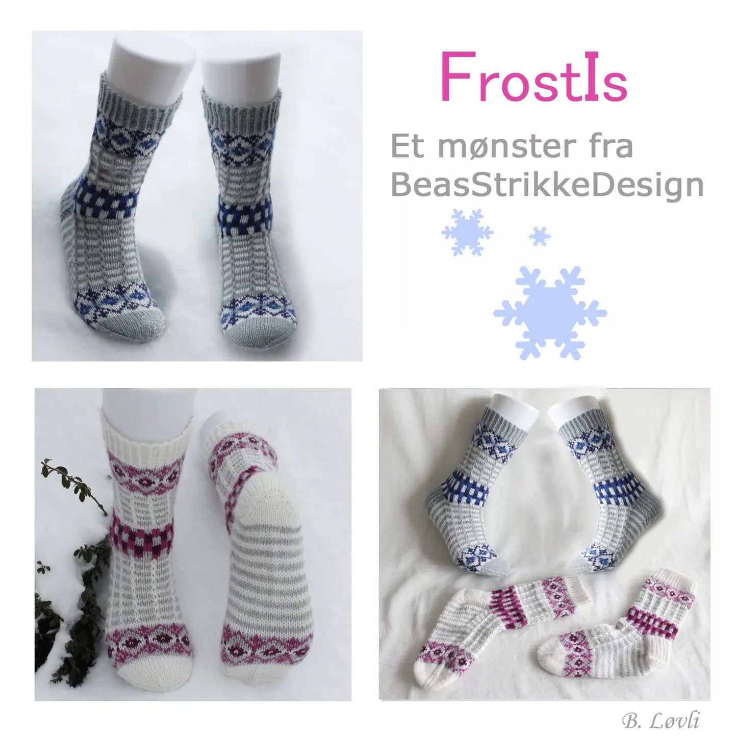 Frostis sokker sett i ulike vinkler og ulike sokker