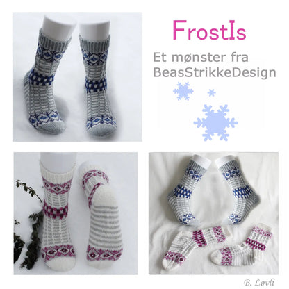 Frostis sokker sett i ulike vinkler og ulike sokker