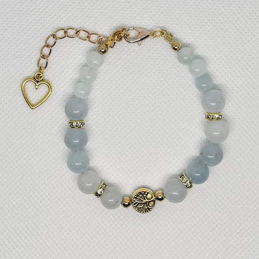 Armbånd i akvamarin 8mm - livetstre