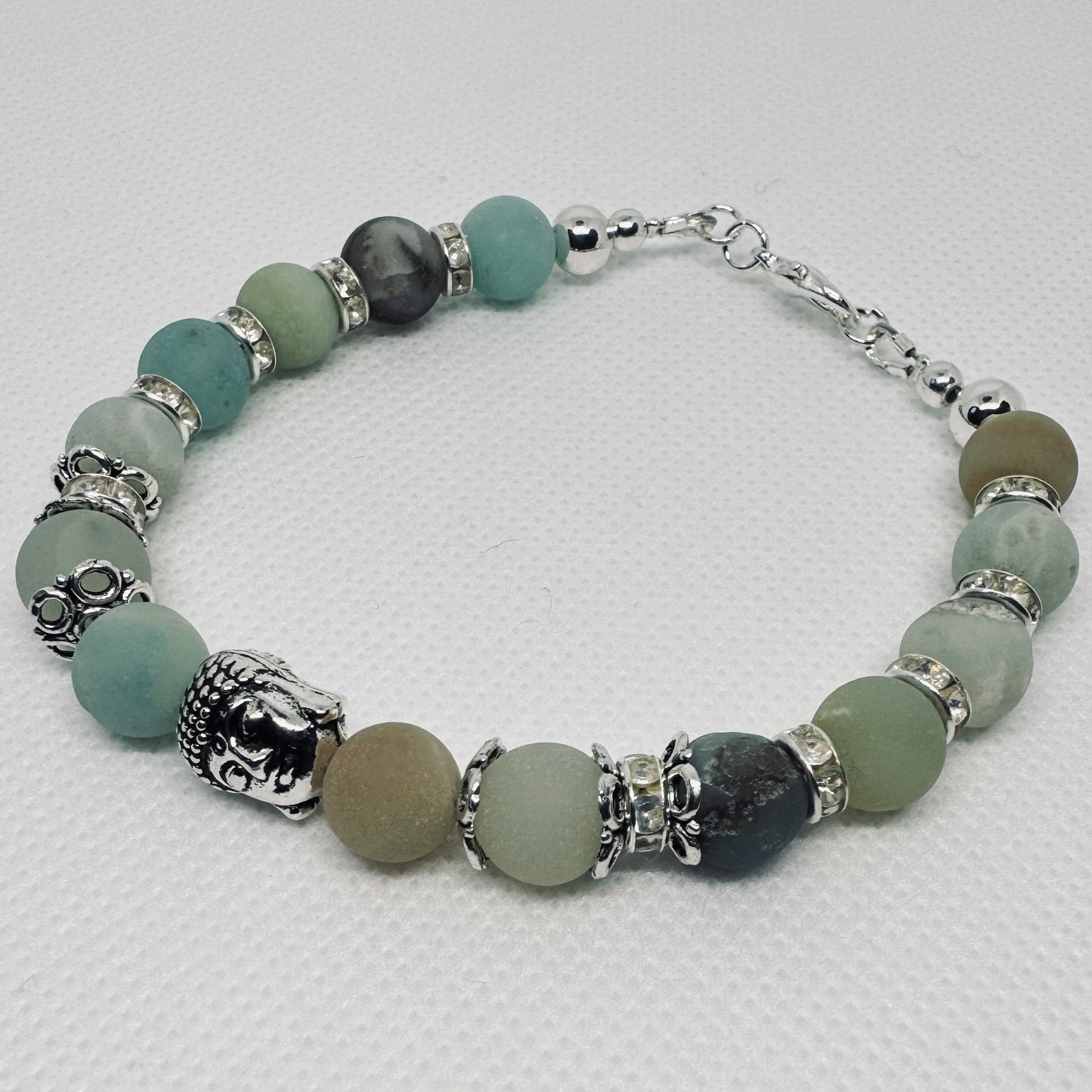 Budda armbånd i amazonitt