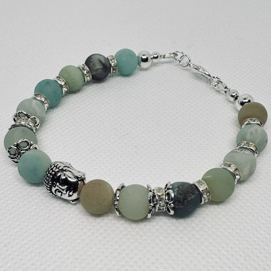 Budda armbånd i amazonitt