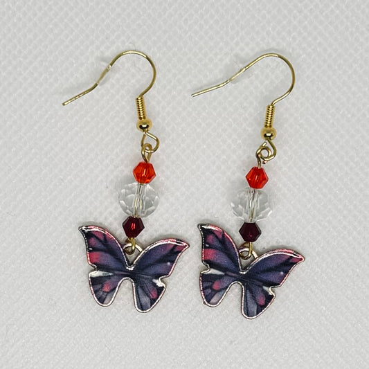 Sommerfugle ørekroker lilla og rød