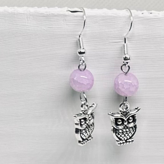 Ugle ørepynt med knust jade