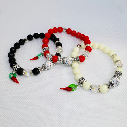 Chilli Armbånd - Sort, hvit eller rød