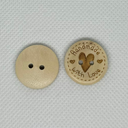 Lyse treknapper handmade med 2 hull