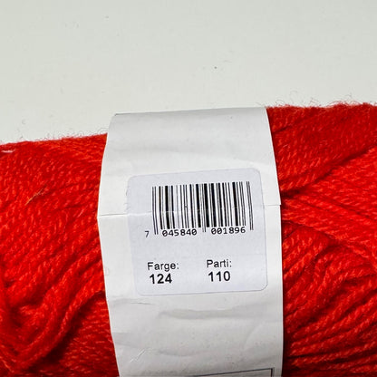 Rauma 3-tråds strikkegarn - Rød 50g