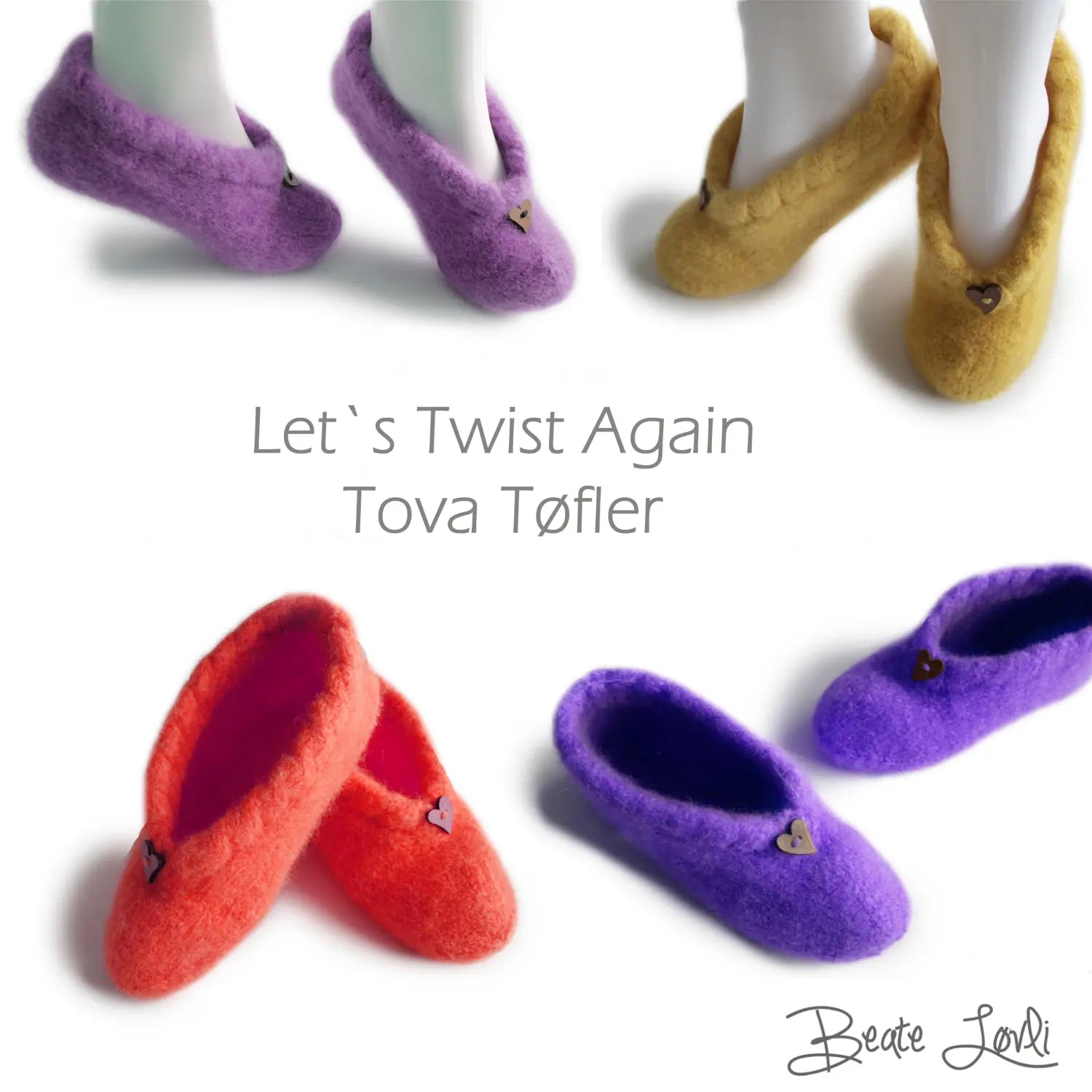 Let`s Twist Again Tova Tøfler  vist på modell i ulike fager