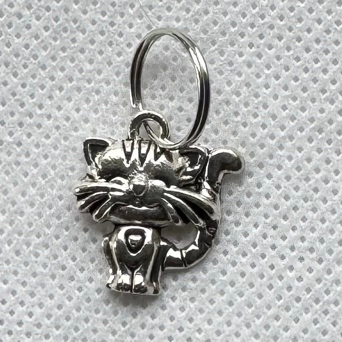 Maskemarkør - Pusekatt sølvfarget