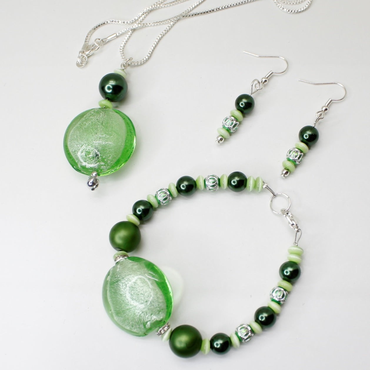 Grønt er skjønt smykkesett