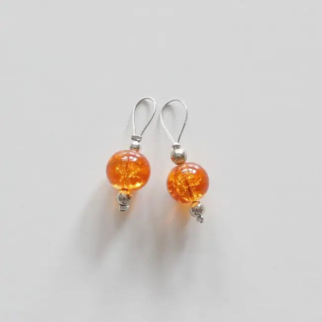 Orange krakkelert perle maskemarkør med wire