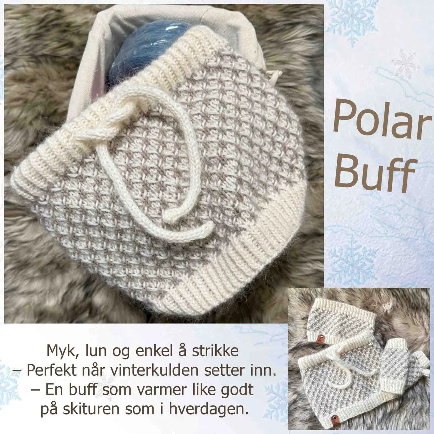 Polar Buff  vist liggende på samlingsbilde fra oppskriften