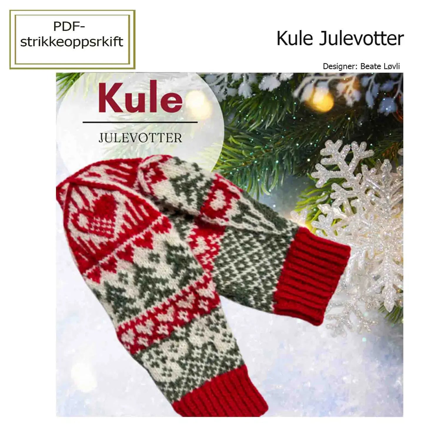 Kule Julevotter detalj fra strikkeoppskriften