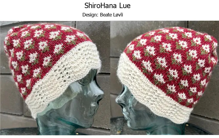 Shiroi Hana blomsterlue vist på modeller fra siden