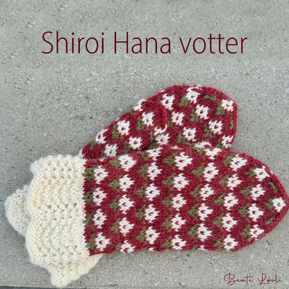 Shiroi Hana blomstervotter vist liggende