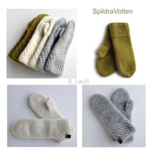 Spildra tova votter i naturfarger
