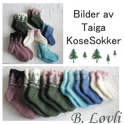 Taiga KoseSokker tova sokker vist på samlingbilde med alle størrelser 