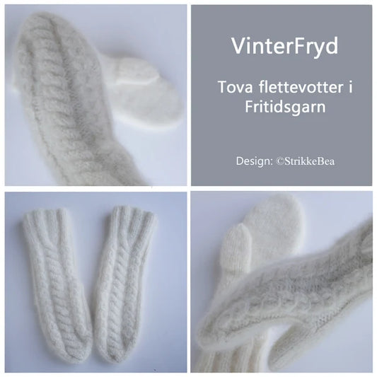 VinterFryd Flettevotter vist på samlingsbilde i flere vinkler