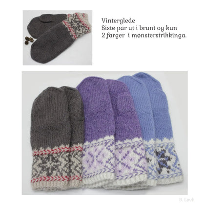 Vinterglede votter viser samlingsbilde ra ulike vinkler 