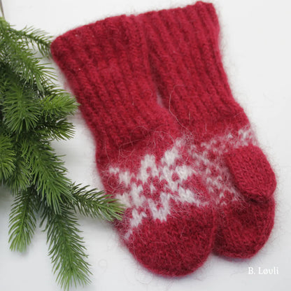 Beas tova småbarnsvotter illustrasjon av tova julevotter til barn