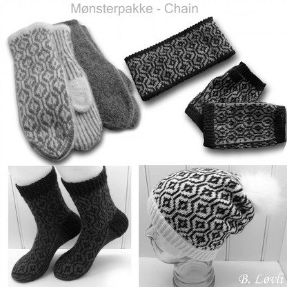 Chain mønsterpakke vist i sorthvitbilde