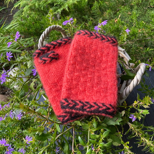 strikkeoppskrift på pulsvanter med struktur