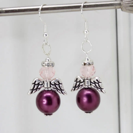 Ørekroker med burgunderfarga engler