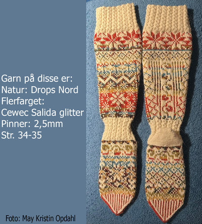 norsk strikkeoppskrift på lange strømper