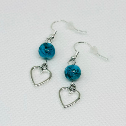 Hjerter ørekroker med knust jade